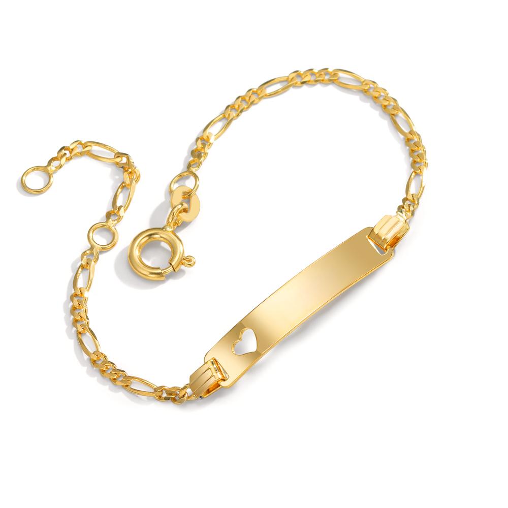 Bracciale con incisione Oro giallo 585/14 kt Cuore 12-14 cm