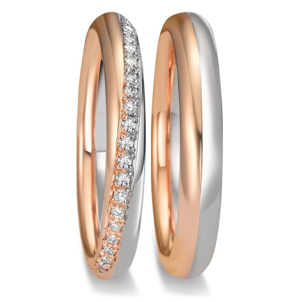 Alliance Or blanc 18K, Or rose 18K