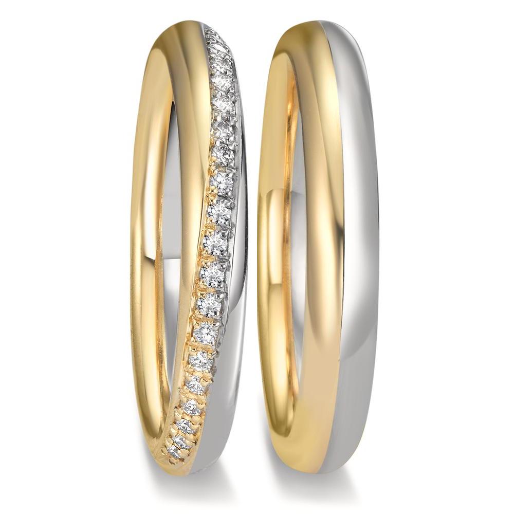 Alliance Or blanc 18K, Or rose 18K