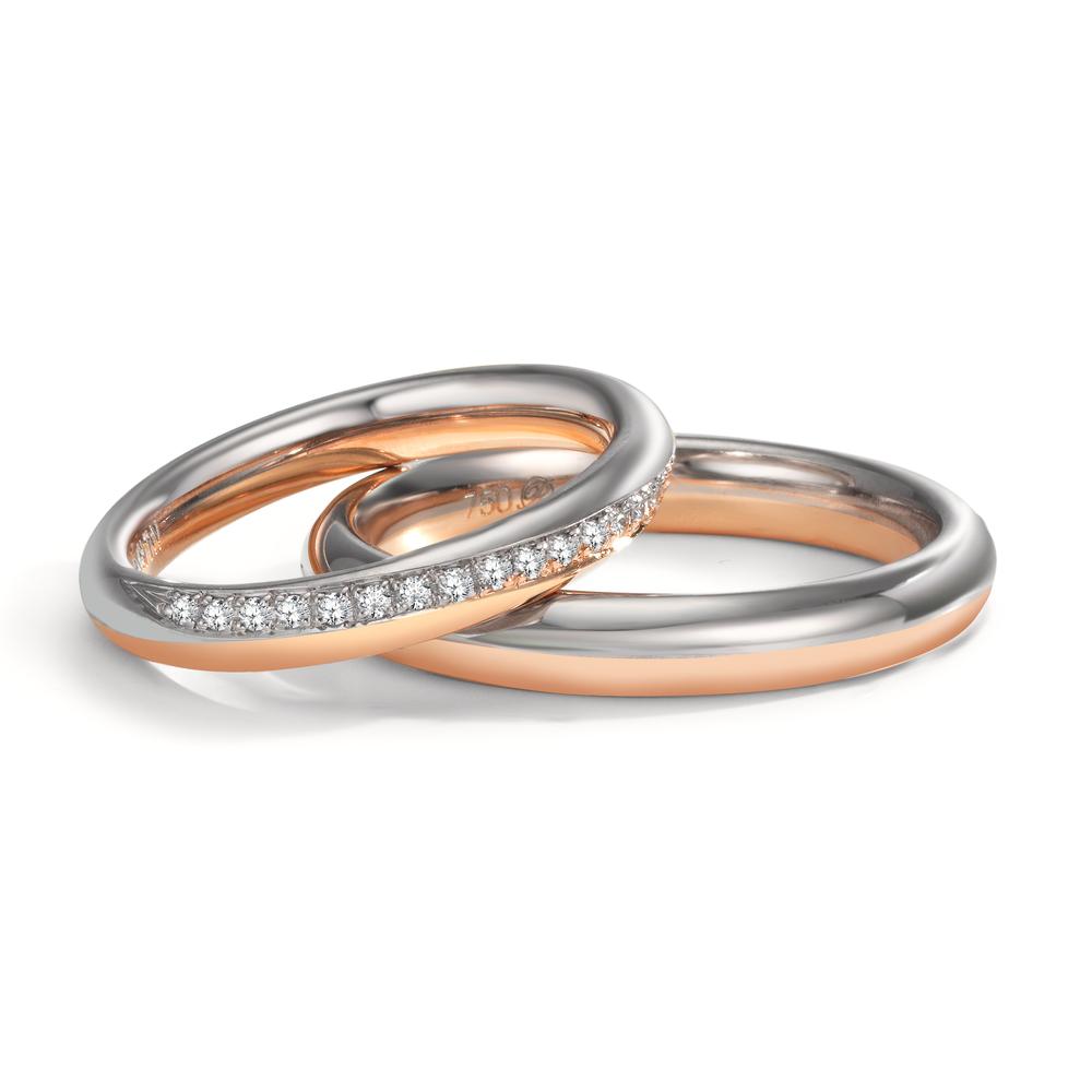 Alliance Or blanc 18K, Or rose 18K