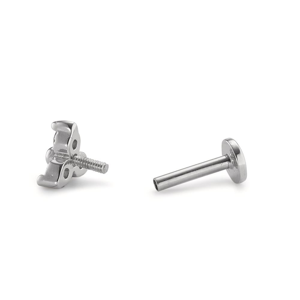 Piercing Or blanc 18K Zircone 3 Pierres Ø5.2 mm