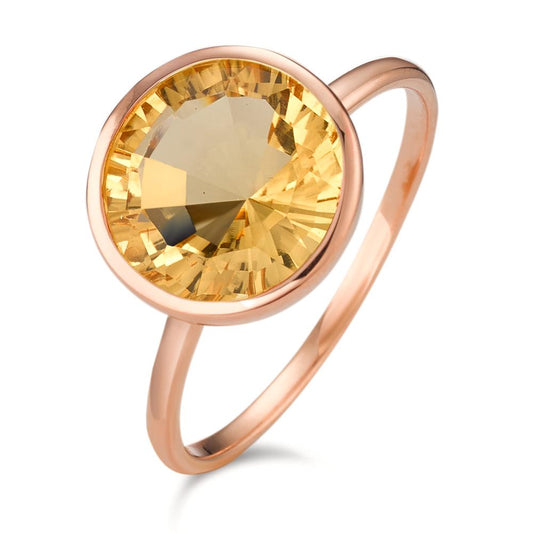 Bague Argent Citrine rosé Plaqué or