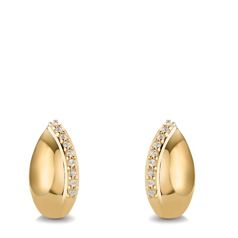 Orecchini circolari Argento Zirconia 18 pietra giallo dorato