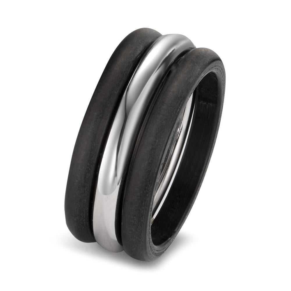 Ringset 750/18 K Weissgold, Carbon