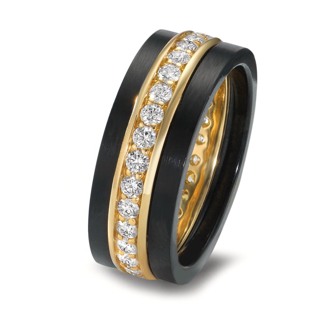 Ringset 750/18 K Gelbgold, Titan Diamant 0.80 ct, w-si