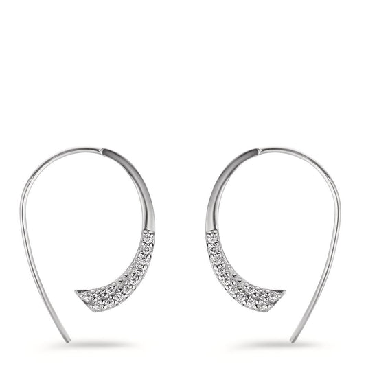 Orecchini Argento Zirconia bianco, 24 pietra rodiato