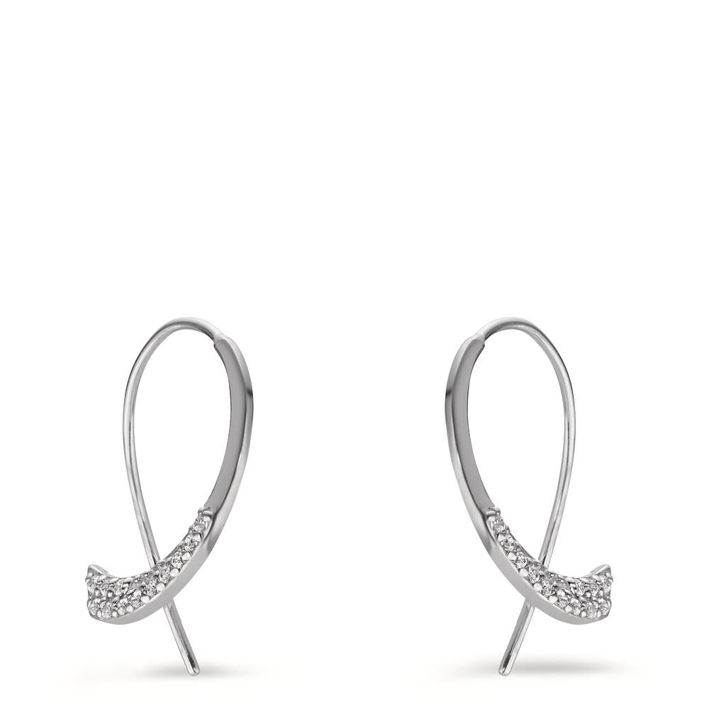 Orecchini Argento Zirconia bianco, 24 pietra rodiato