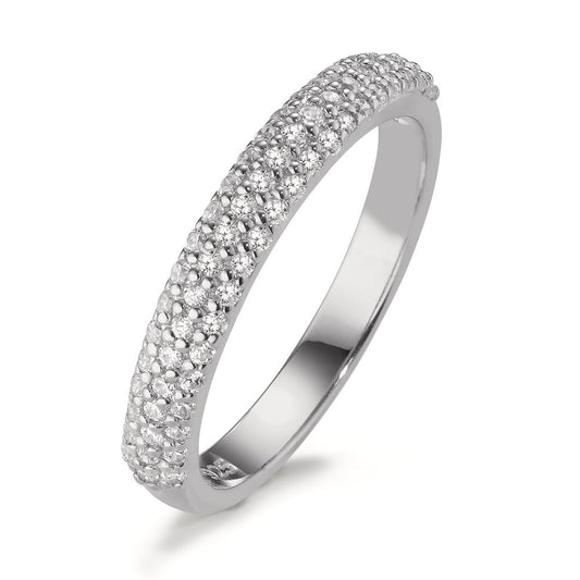 Fingerring Silber Zirkonia rhodiniert