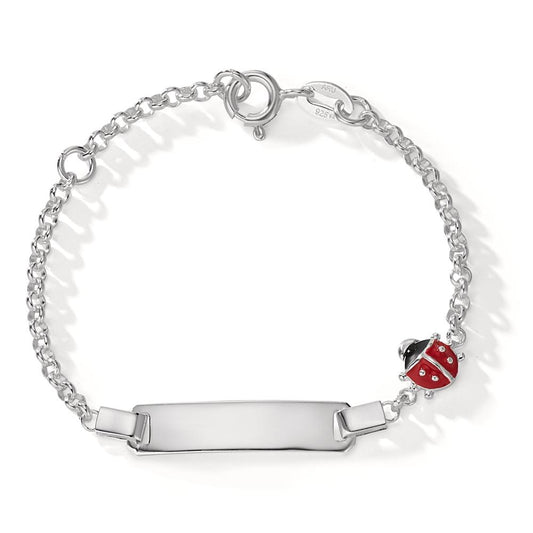 Bracciale con incisione Argento laccato Coccinella 12-14 cm