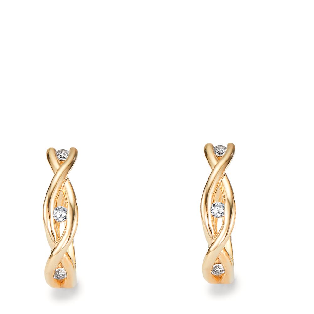 Orecchini circolari Oro giallo 375/9K Zirconia 6 pietra