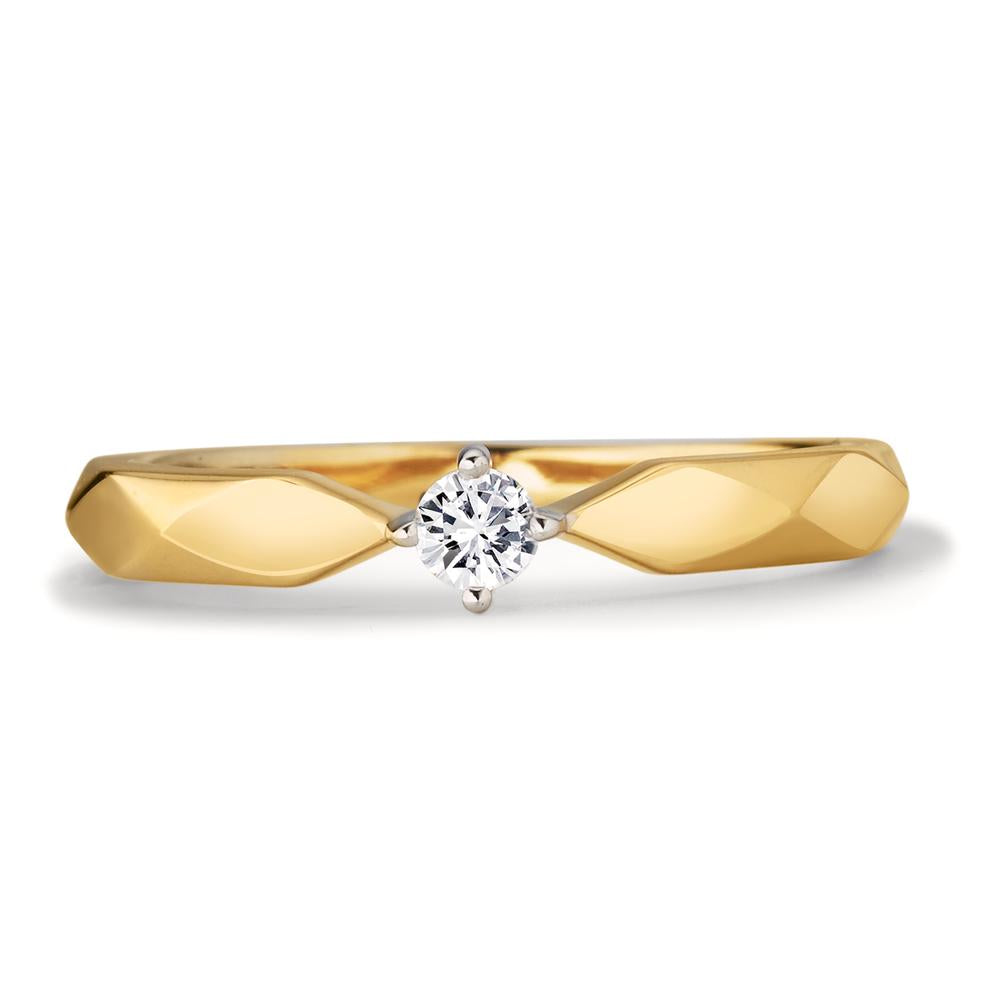 Anello solitario Oro giallo 375/9K Zirconia bicolore