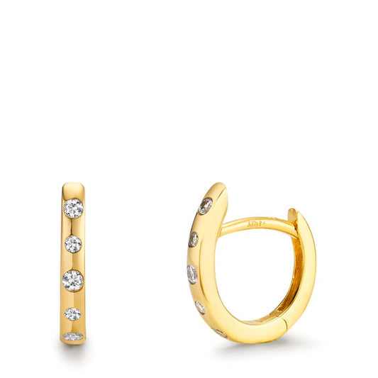 Orecchini circolari Oro giallo 375/9K Zirconia 10 pietra