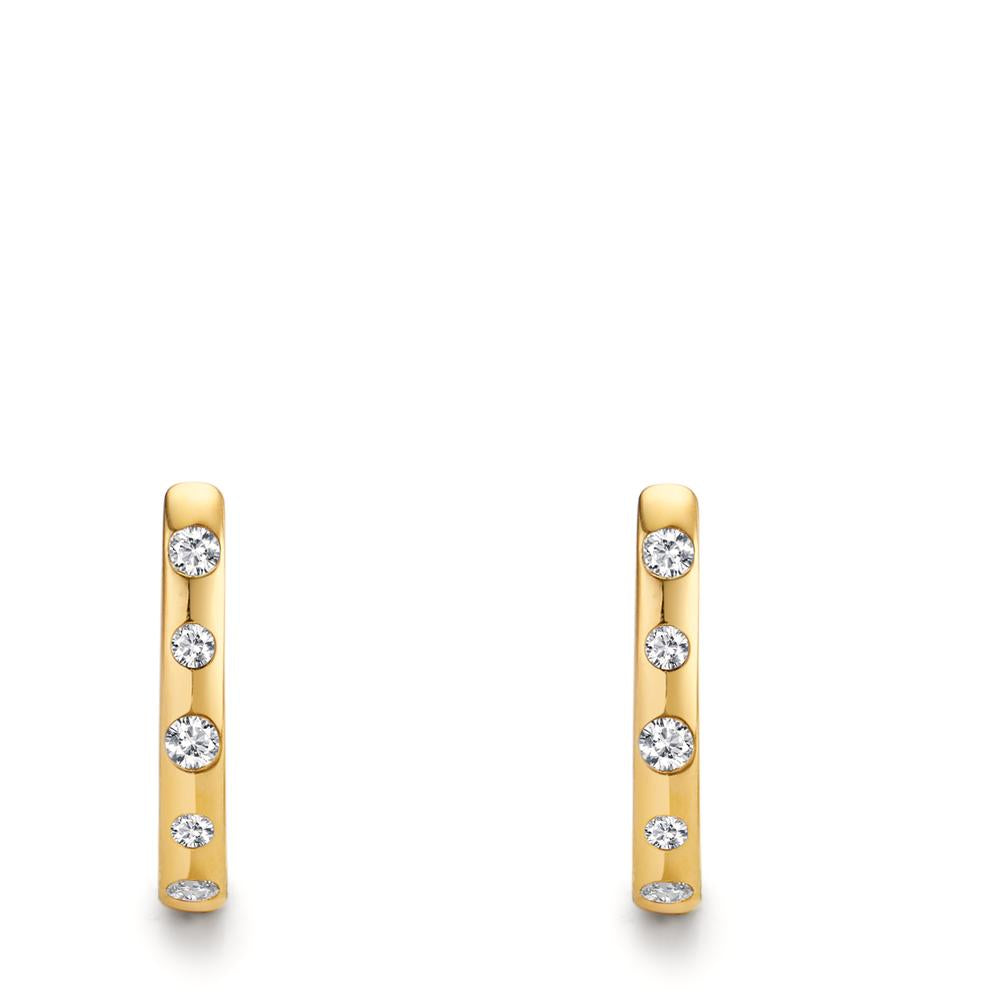 Orecchini circolari Oro giallo 375/9K Zirconia 10 pietra