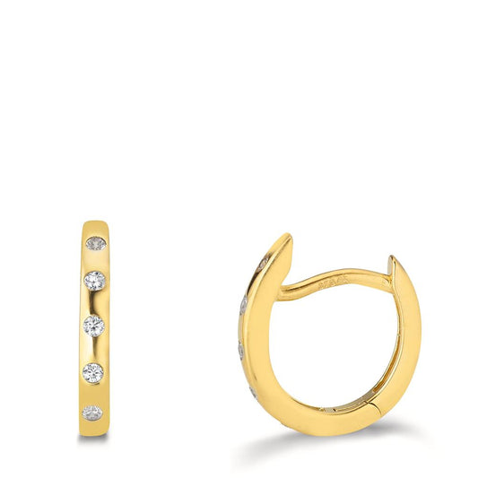 Orecchini circolari Oro giallo 375/9K Zirconia 10 pietra