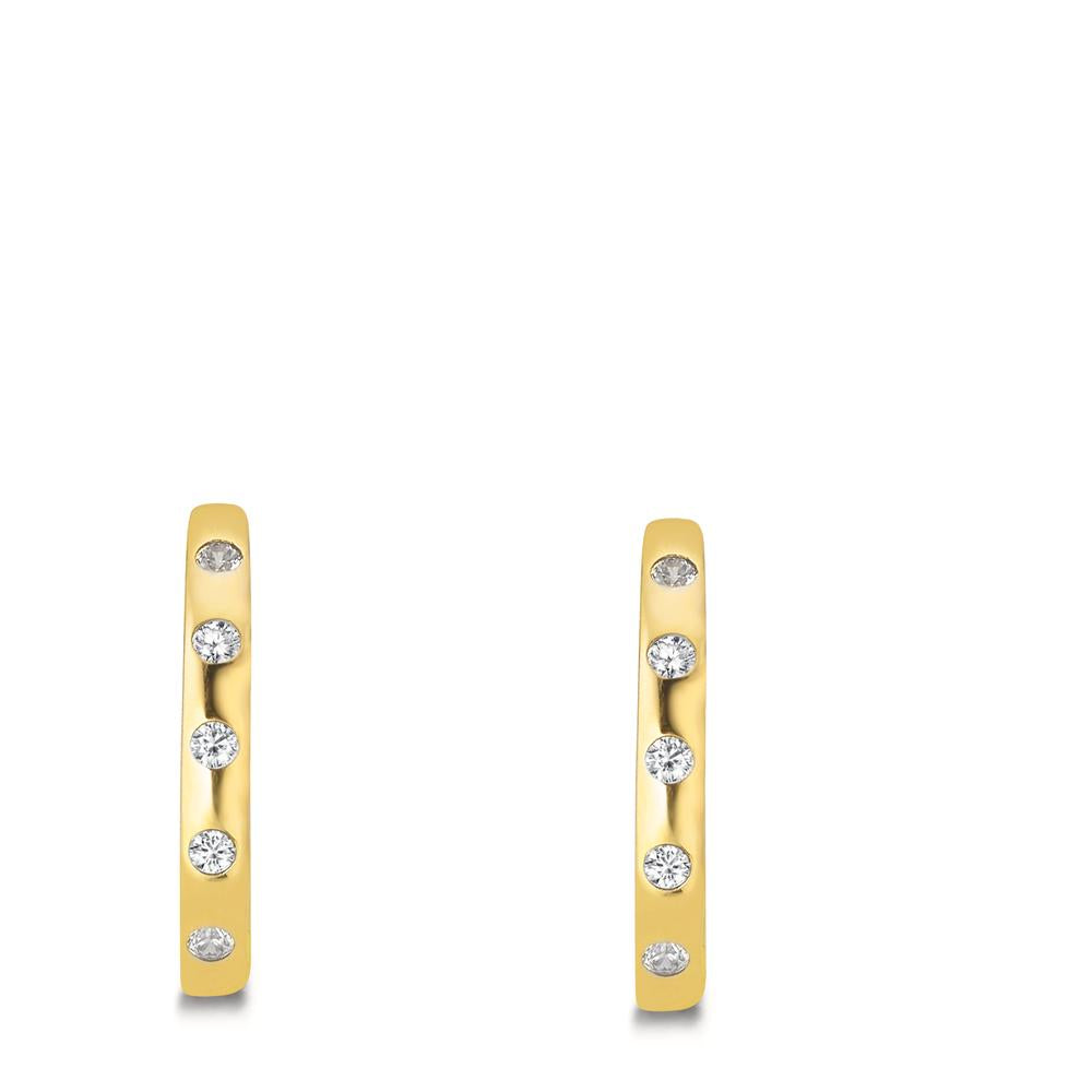 Orecchini circolari Oro giallo 375/9K Zirconia 10 pietra