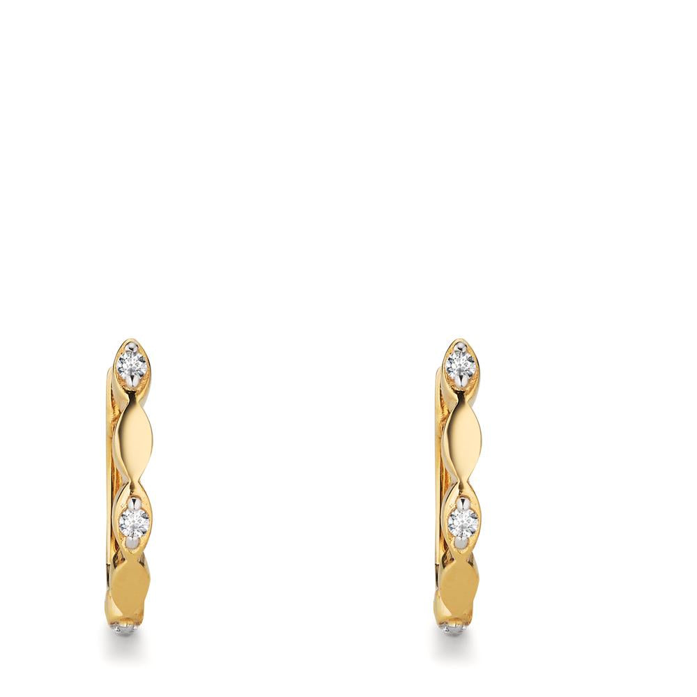 Orecchini circolari Oro giallo 375/9K Zirconia 6 pietra