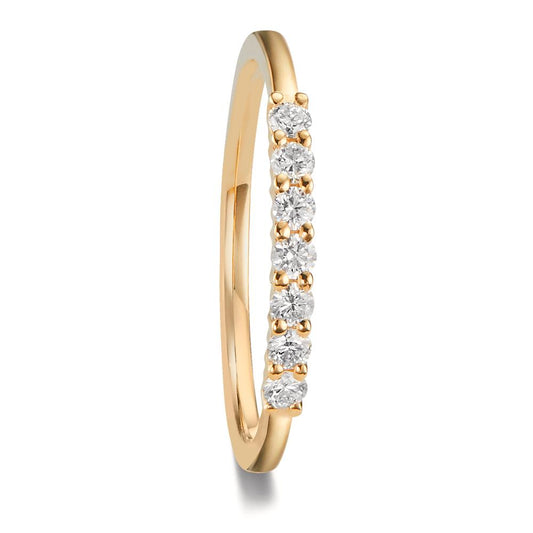 Memory Ring 750/18 K Gelbgold Diamant 0.259 ct, 7 Steine, w-si