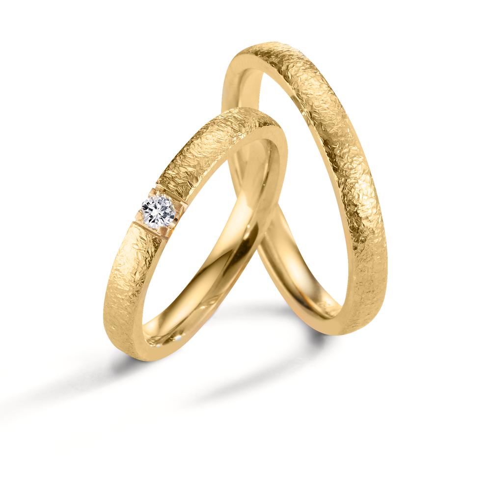 Partnerring 750/18 K Gelbgold Diamant 0.09 ct, w-vsi