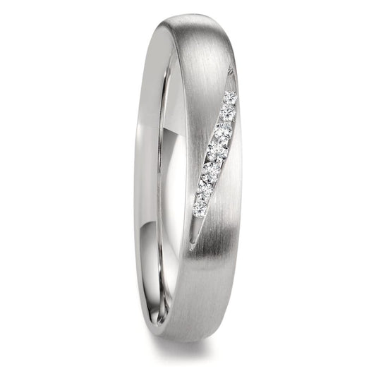 Partnerring 950 Platin Diamant 0.072 ct, 5 Steine, w-si