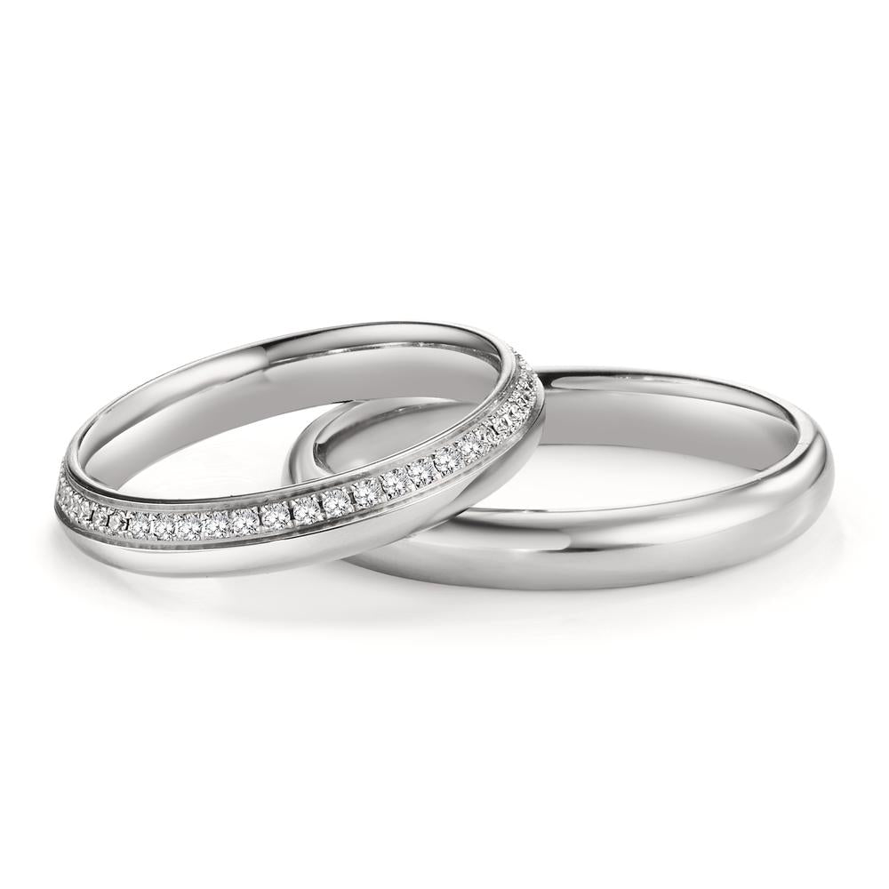 Partnerring 950 Platin Diamant 0.245 ct, 49 Steine, w-si