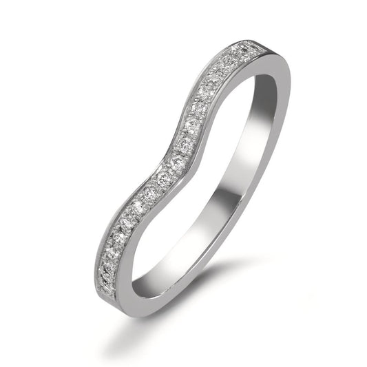 Bague d'éternité Or blanc 18K Diamant 0.095 ct, 19 Pierres, tw-vsi