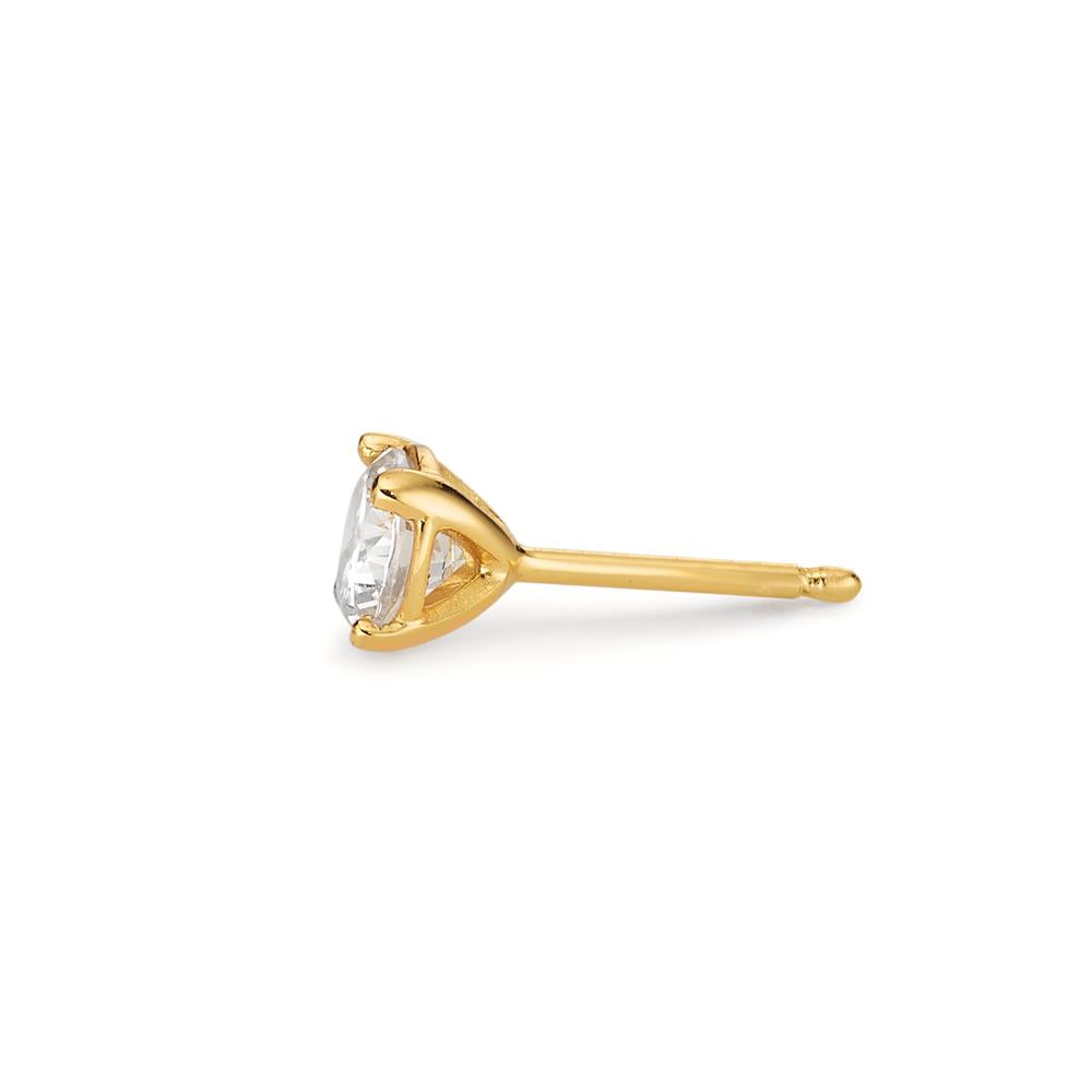 Clous d'oreille à l'unité Argent Zircone jaune Plaqué or Ø5 mm