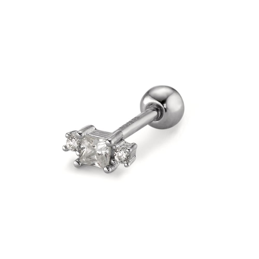 Piercing Argento Zirconia 3 pietra rodiato