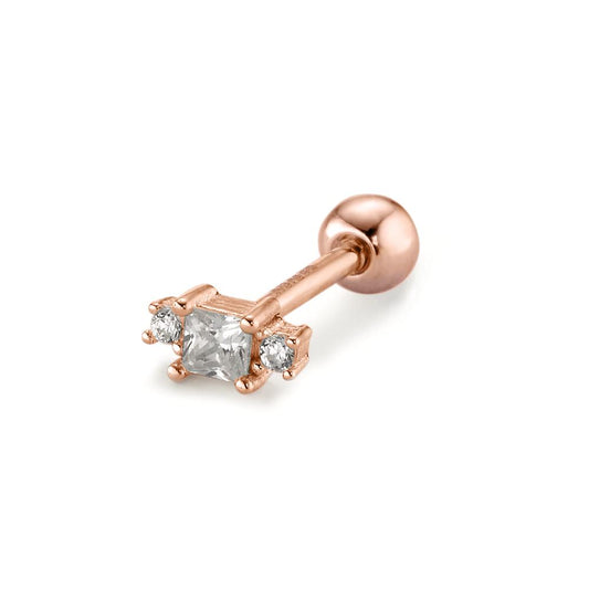 Piercing Silber Zirkonia 3 Steine rosé vergoldet