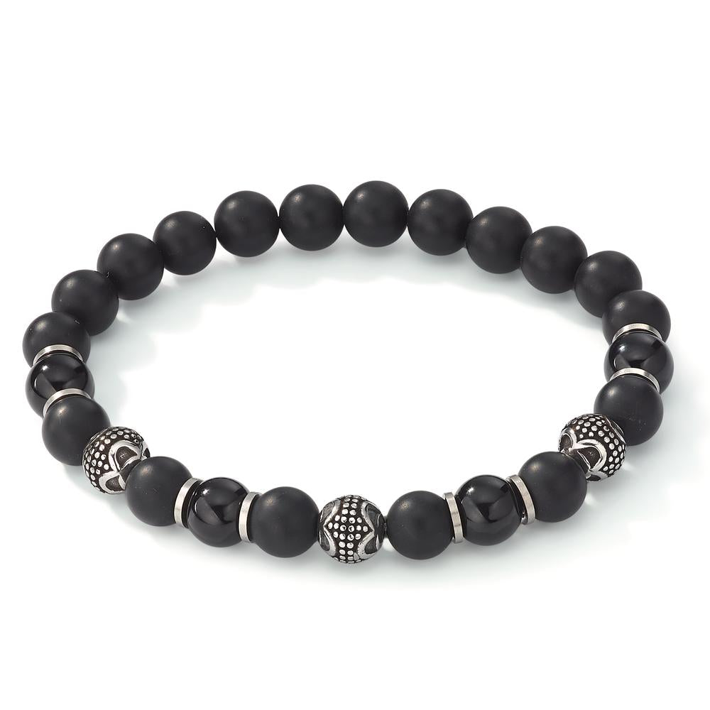 Bracelet Acier inoxydable Onyx Patinée 19 cm Ø8 mm