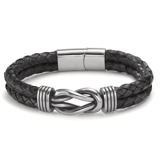 Bracciale Acciaio inossidabile, Pelle patinato 21.5 cm