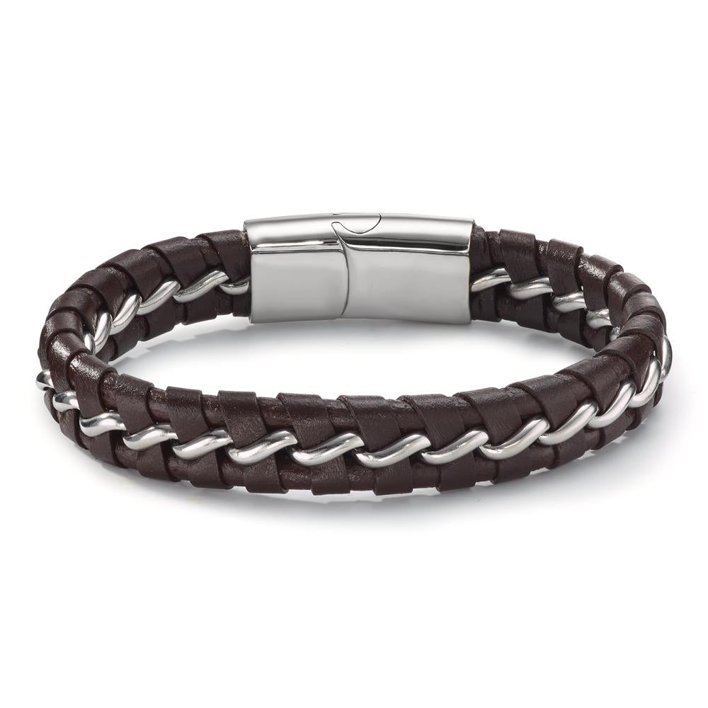 Bracciale Acciaio inossidabile, Pelle 20 cm