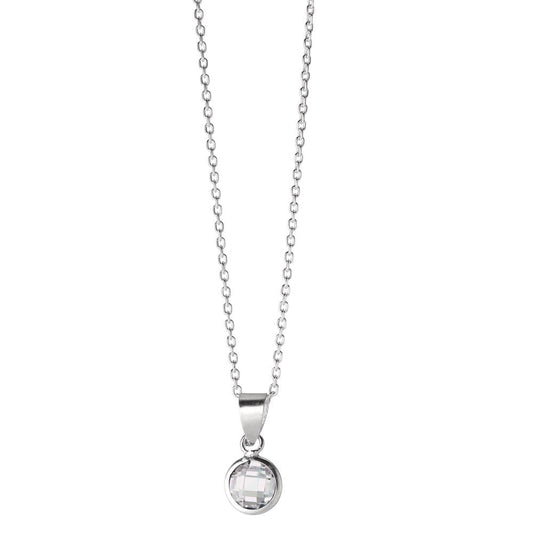 Chaînette avec pendentif Argent Zircone blanc 40-42 cm Ø6 mm