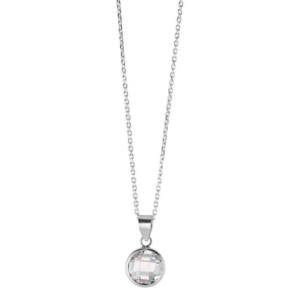 Chaînette avec pendentif Argent Zircone blanc 40-42 cm Ø8 mm