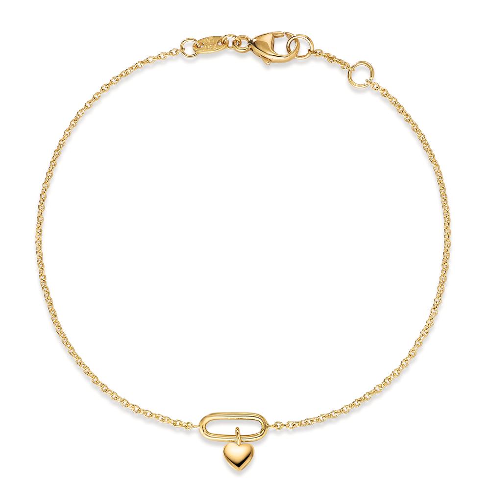 Armband 750/18 K Gelbgold Herz verstellbar