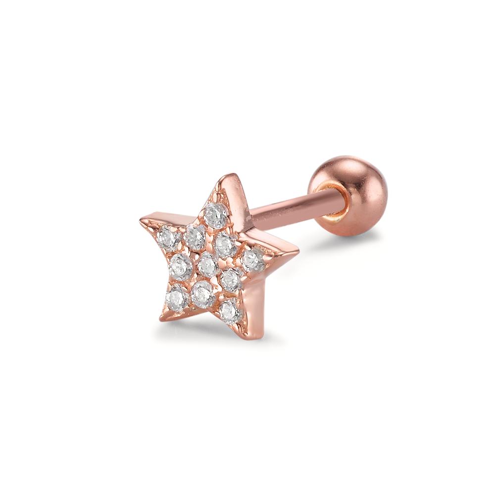 Piercing Argento Zirconia 11 pietra rosa dorato Stella Ø5.5 mm