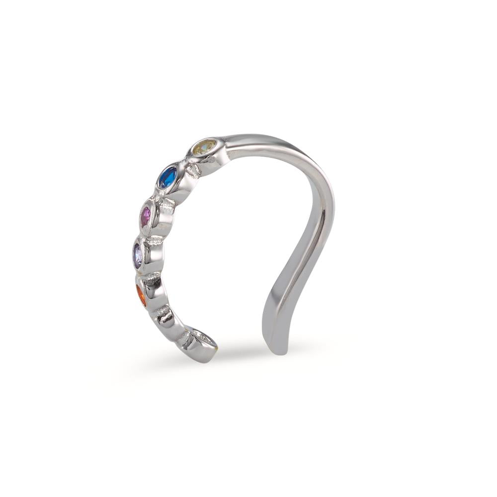 Clip per orecchio Argento Zirconia 7 pietra rodiato Ø10 mm