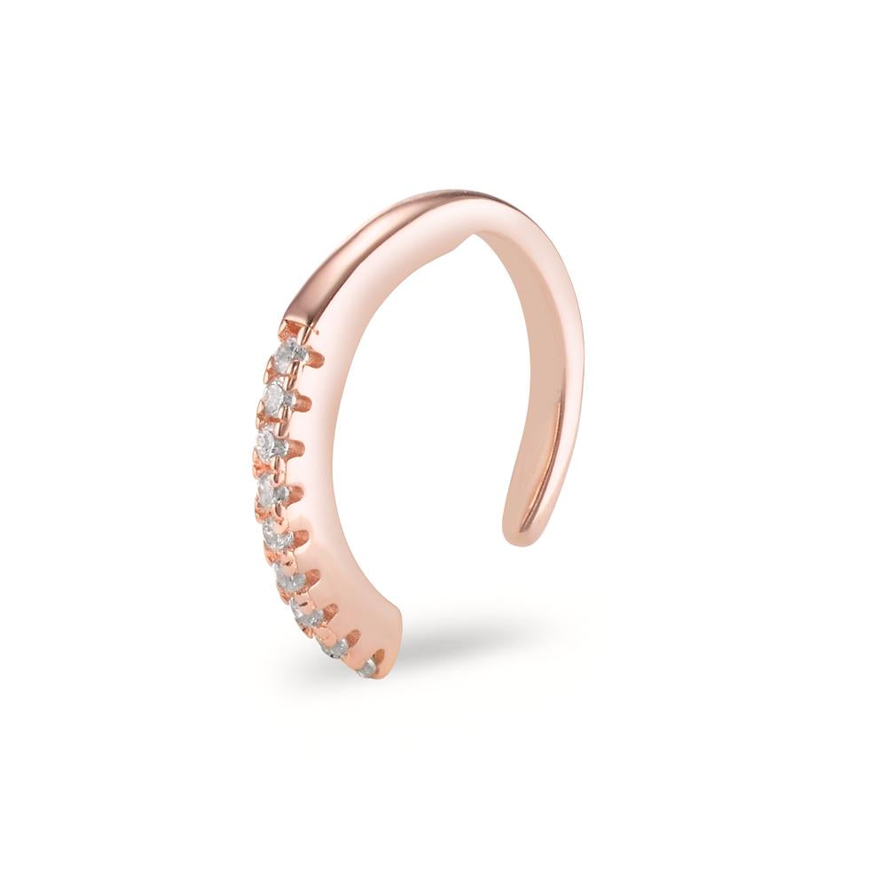 Clip per orecchio Argento Zirconia 9 pietra rosa dorato Ø11 mm