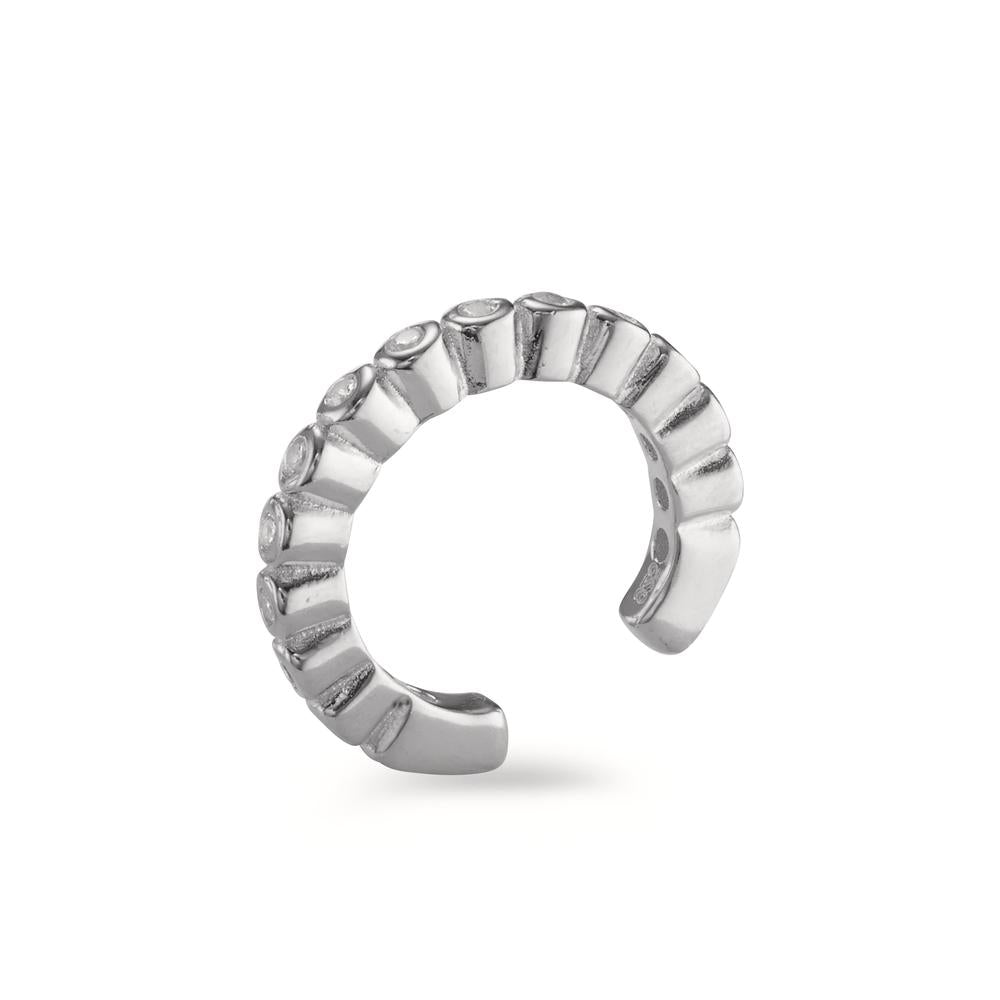 Clip per orecchio Argento Zirconia 14 pietra rodiato Ø13 mm