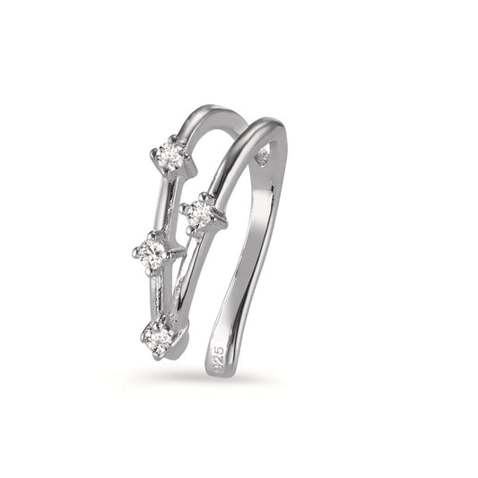 Clip per orecchio Argento Zirconia 4 pietra rodiato Ø10 mm