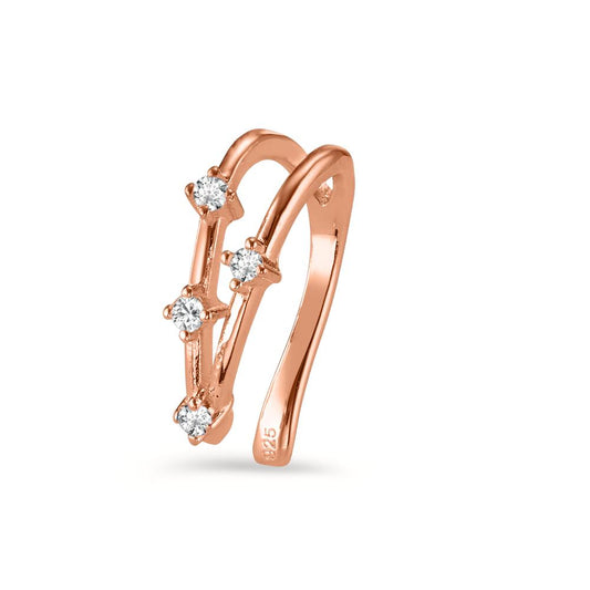 Clip per orecchio Argento Zirconia 4 pietra rosa dorato Ø10 mm