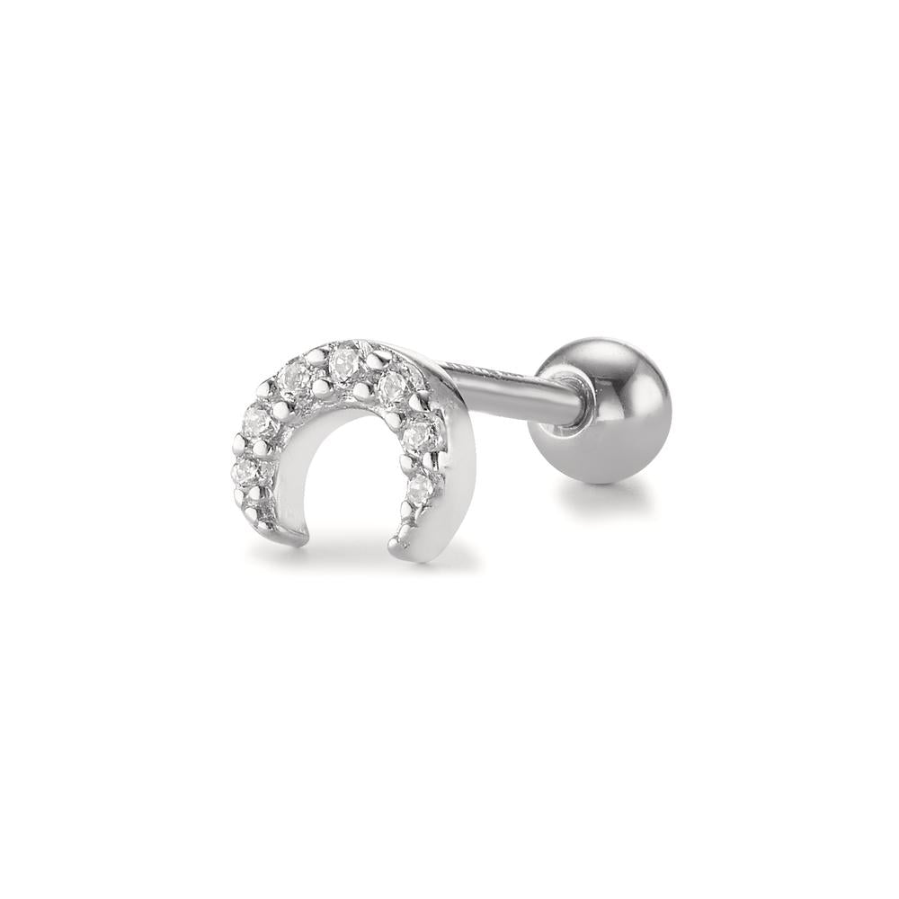 Piercing Argent Zircone 7 Pierres Rhodié Lune Ø5 mm