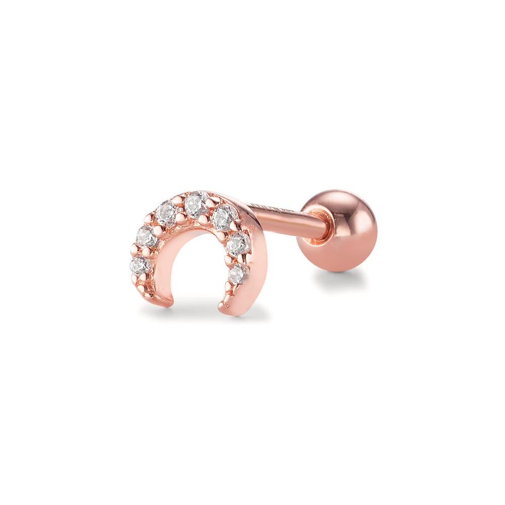 Piercing Argento Zirconia 7 pietra rosa dorato Luna Ø5 mm