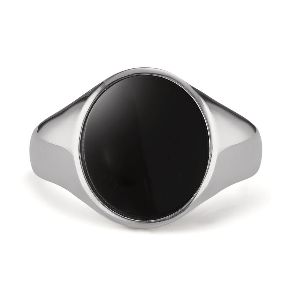 Bague Argent Onyx Rhodié