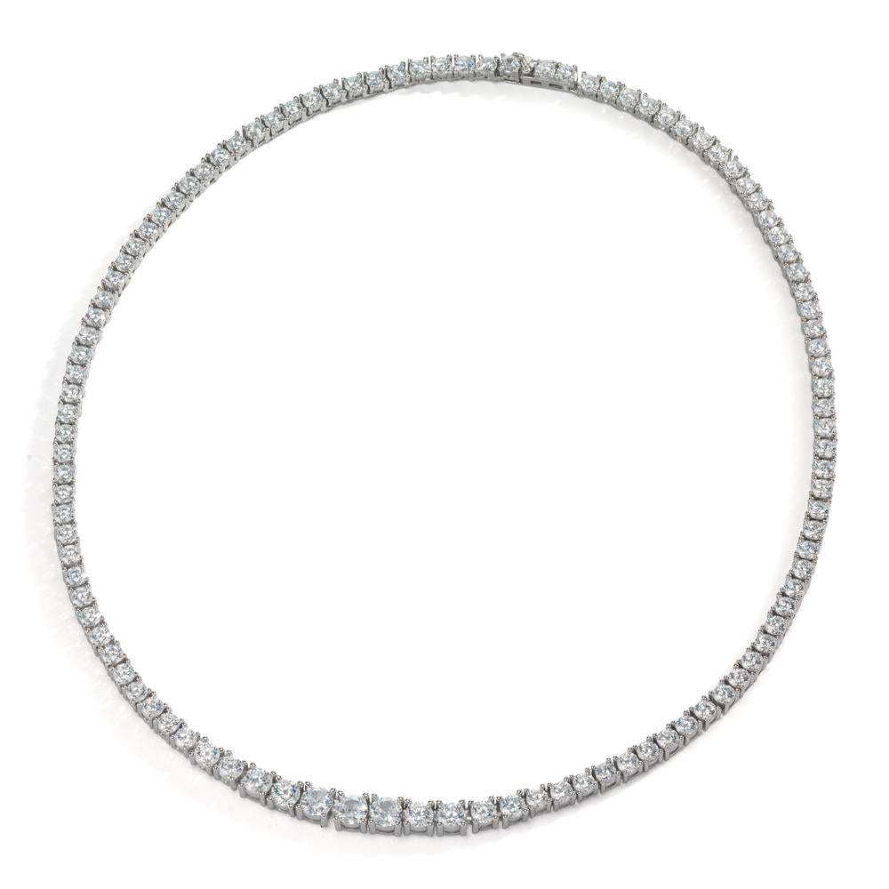 Collier Argent Zircone 106 Pierres Rhodié 43 cm