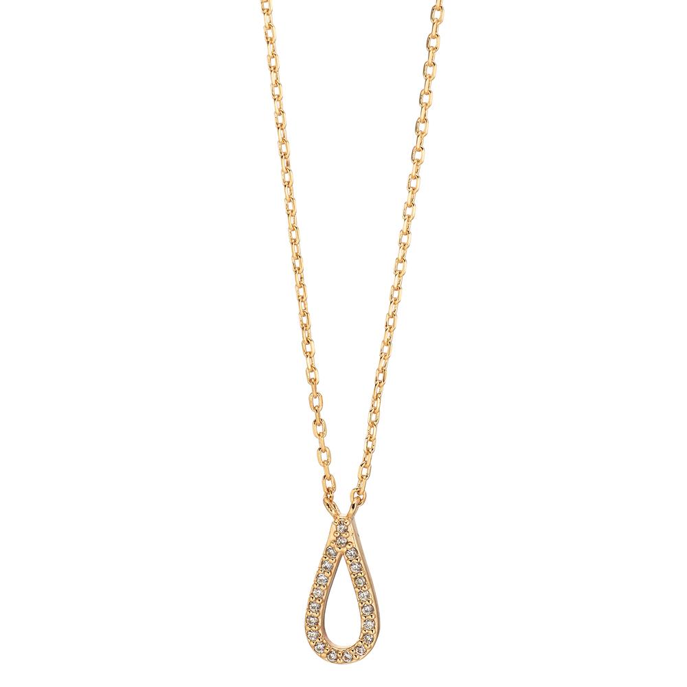 Collier Bronze Zirkonia 20 Steine vergoldet verstellbar