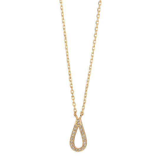 Collier Bronze Zirkonia 20 Steine vergoldet verstellbar