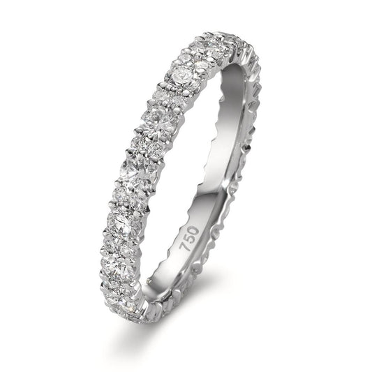 Bague d'éternité Or blanc 18K Diamant 1.548 ct, 54 Pierres, tw-si