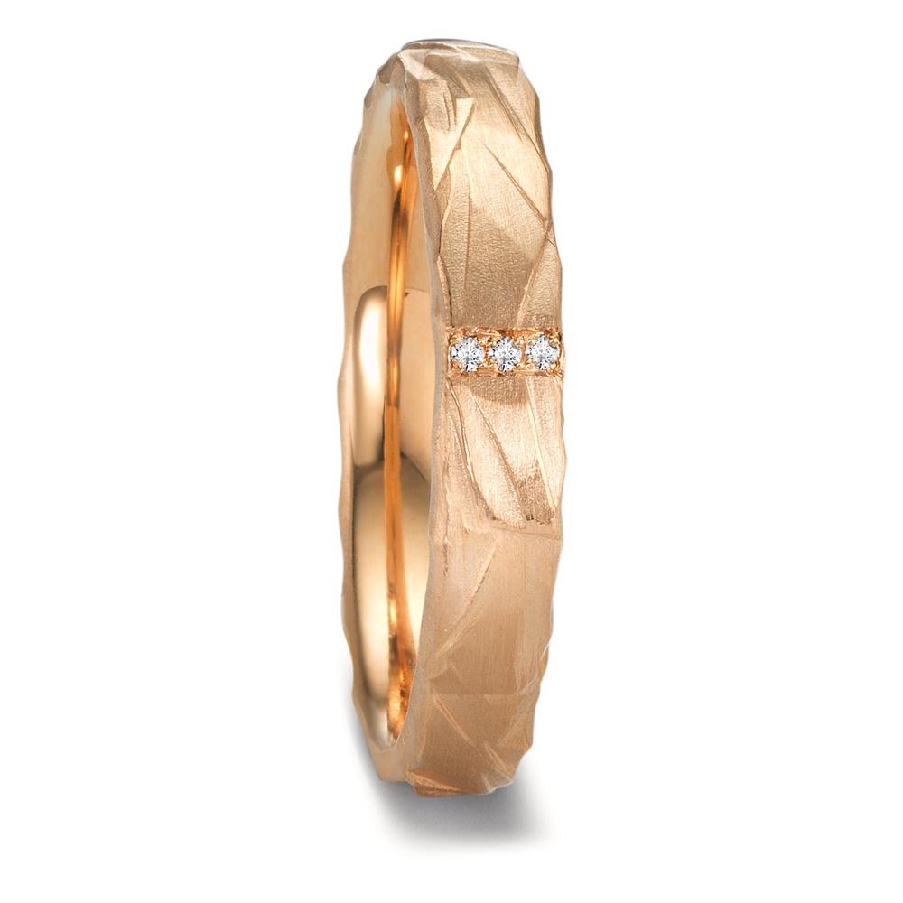 Partnerring 750/18 K Rosegold Diamant 0.012 ct, 3 Steine, w-si