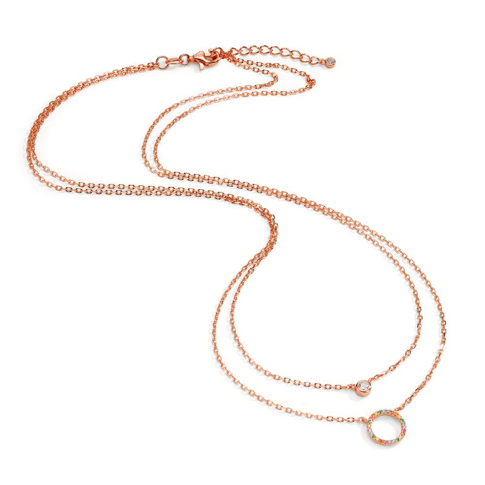 Collana Argento Zirconia colorato rosa dorato 42-45 cm