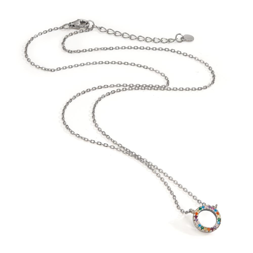 Collana Argento Zirconia colorato rodiato 42-45 cm Ø9 mm